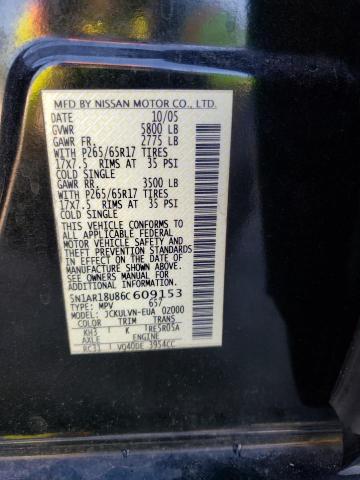 5N1AR18U86C609153 - 2006 NISSAN PATHFINDER LE 黑色 照片 13