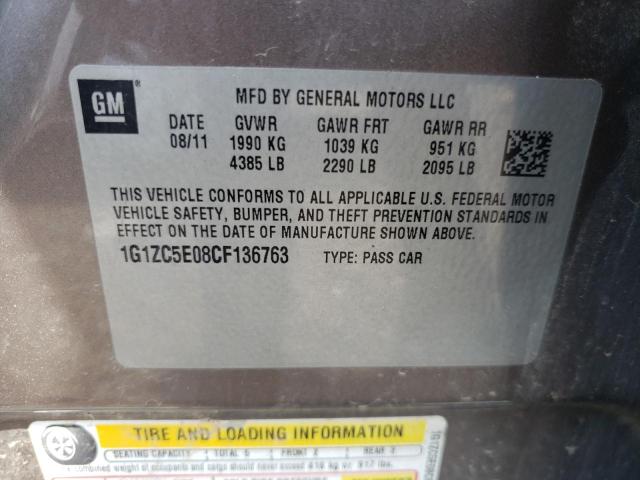 1G1ZC5E08CF136763 - 2012 CHEVROLET MALIBU 1LT 灰色 照片 13