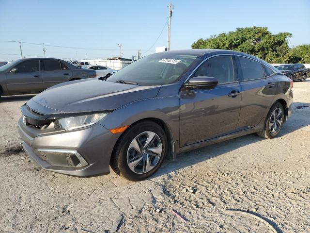 19XFC2F61KE004576 - 2019 HONDA CIVIC LX GRAY photo 1