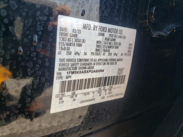 1FM5K8ABXPGA80094 - 2023 FORD EXPLORER POLICE INTERCEPTOR BLACK photo 14