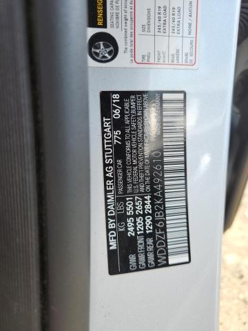 WDDZF6JB2KA492610 - 2019 MERCEDES-BENZ E 450 4MATIC SILVER photo 13