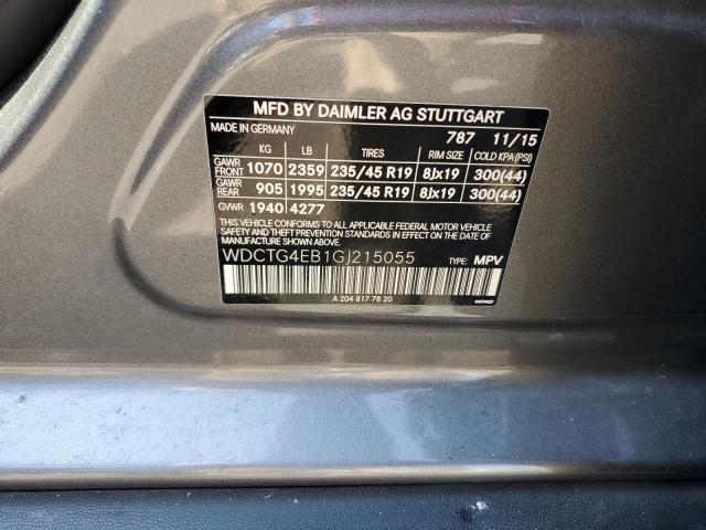 WDCTG4EB1GJ215055 - 2016 MERCEDES-BENZ GLA 250 灰色 照片 13