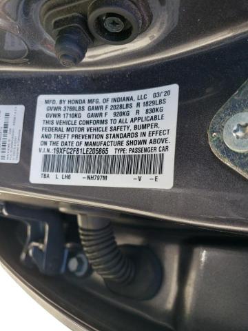 19XFC2F81LE205865 - 2020 HONDA CIVIC SPORT 灰色 照片 12
