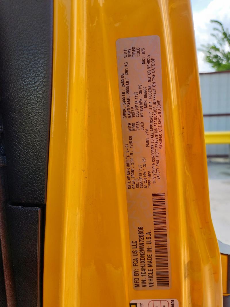 1C4HJXDN2MW720806 - 2021 JEEP WRANGLER U SPORT أصفر صورة 13