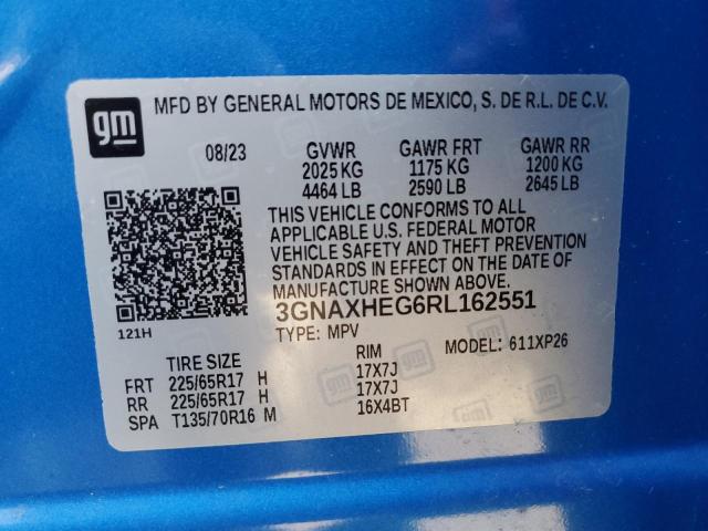 3GNAXHEG6RL162551 - 2024 CHEVROLET EQUINOX LS BLUE photo 13
