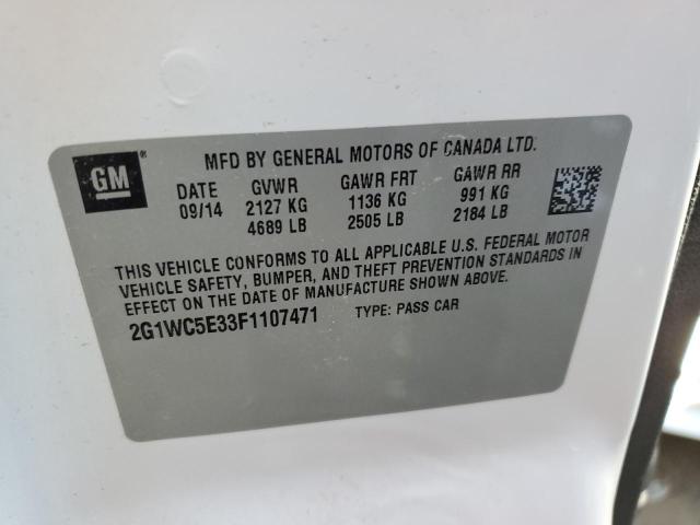 2G1WC5E33F1107471 - 2015 CHEVROLET IMPALA LIM LTZ WHITE photo 10