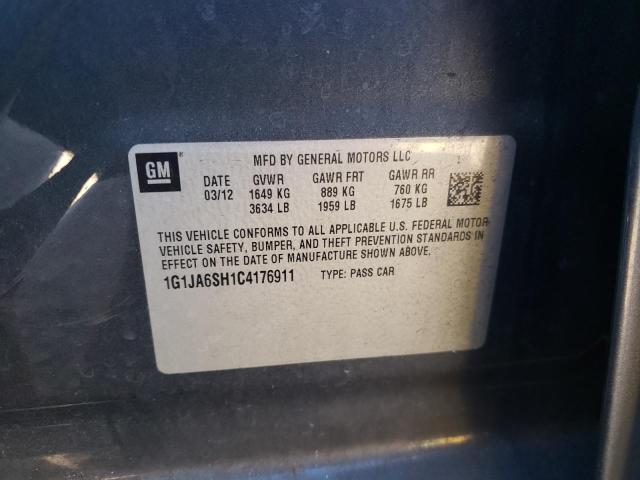 1G1JA6SH1C4176911 - 2012 CHEVROLET SONIC LS 黑色 照片 12