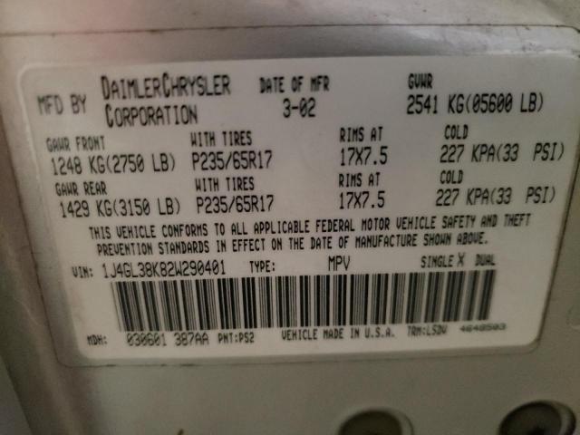 1J4GL38K82W290401 - 2002 JEEP LIBERTY RENEGADE SILVER photo 13