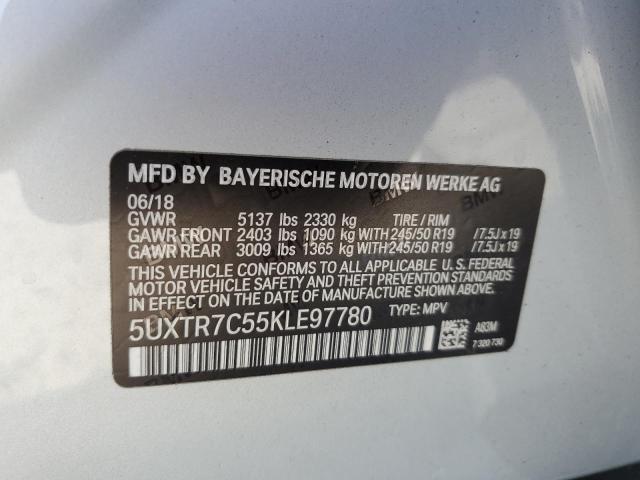 5UXTR7C55KLE97780 - 2019 BMW X3 SDRIVE30I SILVER photo 14