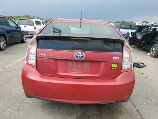 JTDKN3DU0C5456225 - 2012 TOYOTA PRIUS HYBR RED photo 6