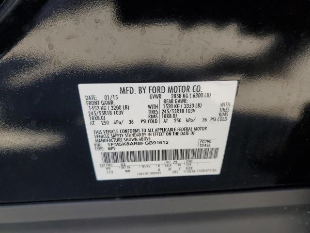 1FM5K8AR8FGB91612 - 2015 FORD EXPLORER POLICE INTERCEPTOR BLACK photo 12