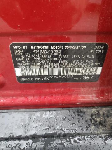 JA4AP3AU3KU023216 - 2019 MITSUBISHI OUTLANDER ES Կարմիր լուսանկար 14