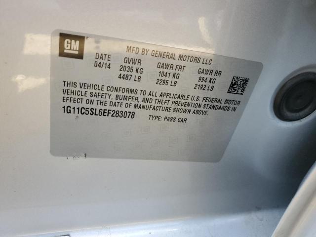 1G11C5SL6EF283078 - 2014 CHEVROLET MALIBU 1LT 银色 照片 12