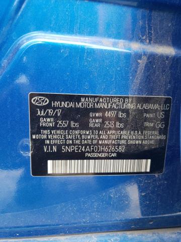 5NPE24AF0JH626582 - 2018 HYUNDAI SONATA SE BLUE photo 12