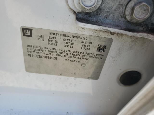 1G11C5SA7DF241838 - 2013 CHEVROLET MALIBU 1LT 白色 照片 12