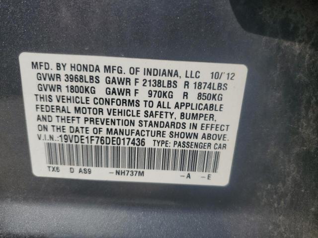 19VDE1F76DE017436 - 2013 ACURA ILX 20 TECH GRAY photo 13