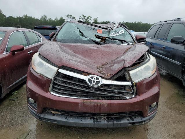 5TDKKRFH1ES023957 - 2014 TOYOTA HIGHLANDER XLE Bordo foto 5