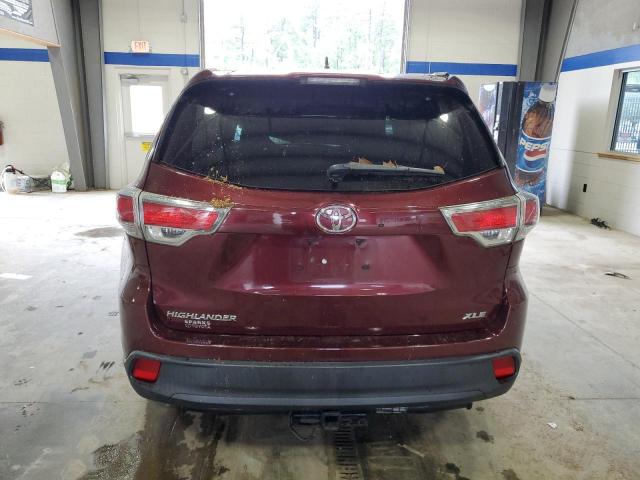 5TDKKRFH1ES023957 - 2014 TOYOTA HIGHLANDER XLE Bordo foto 6