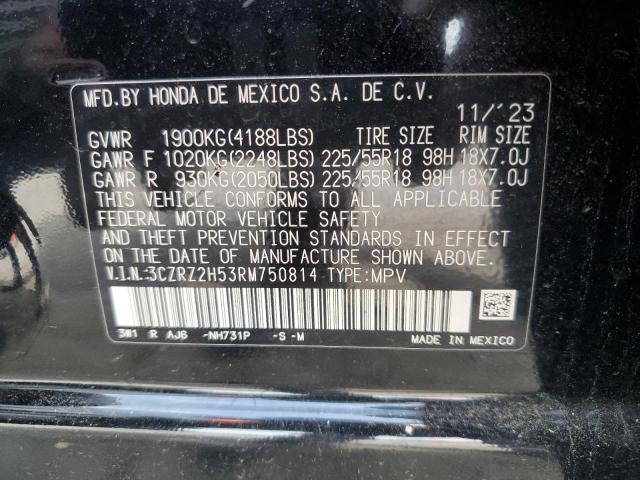 3CZRZ2H53RM750814 - 2024 HONDA HR-V SPORT Siyah fotoğraf 13