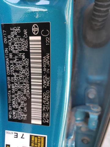 JTDKARFP1H3047482 - 2017 TOYOTA PRIUS PRIM فيروزي صورة 12