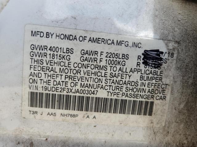 19UDE2F3XJA003047 - 2018 ACURA ILX BASE WATCH PLUS WHITE photo 12