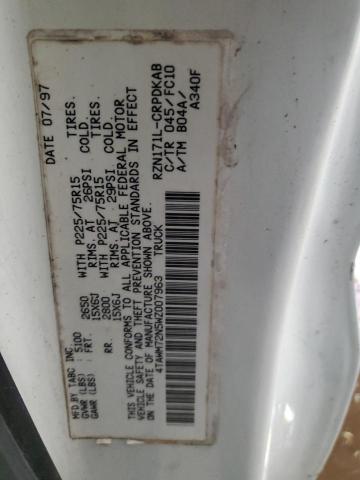 4TAWM72N5WZ007963 - 1998 TOYOTA TACOMA XTRACAB WHITE photo 13