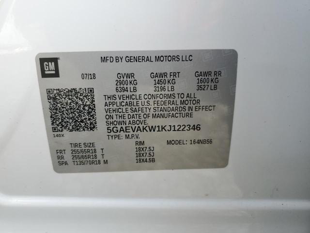 5GAEVAKW1KJ122346 - 2019 BUICK ENCLAVE ESSENCE WHITE photo 13