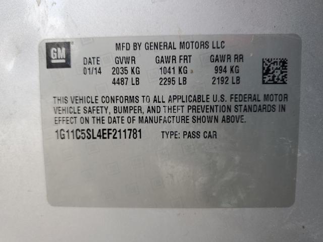 1G11C5SL4EF211781 - 2014 CHEVROLET MALIBU 1LT Silber Foto 12