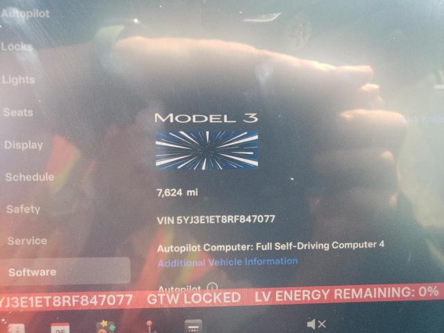 5YJ3E1ET8RF847077 - 2024 TESLA MODEL 3 Սև լուսանկար 9