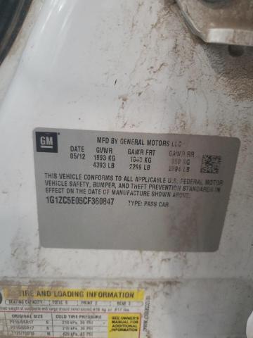 1G1ZC5E05CF360847 - 2012 CHEVROLET MALIBU 1LT WHITE photo 12