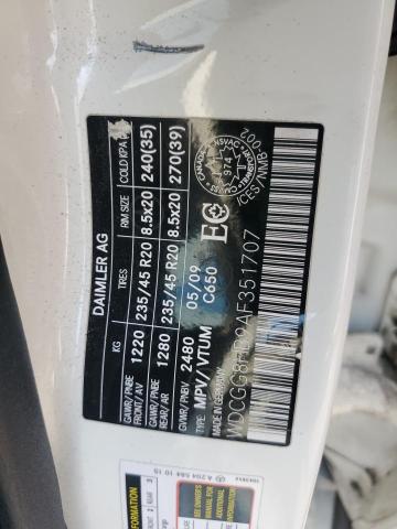 WDCGG8HB9AF351707 - 2010 MERCEDES-BENZ GLK 350 4MATIC WHITE photo 13