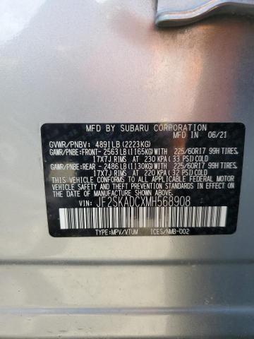 JF2SKADCXMH568908 - 2021 SUBARU FORESTER 银色 照片 14