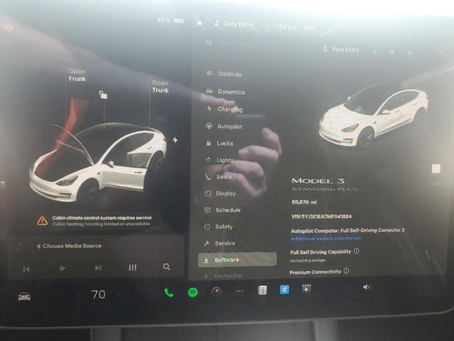 5YJ3E1EA7MF041884 - 2021 TESLA MODEL 3 Ağ foto 9