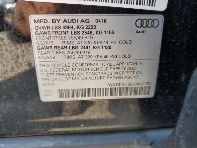 WA1GFCFS6GR021782 - 2016 AUDI Q3 PRESTIGE BLACK photo 14