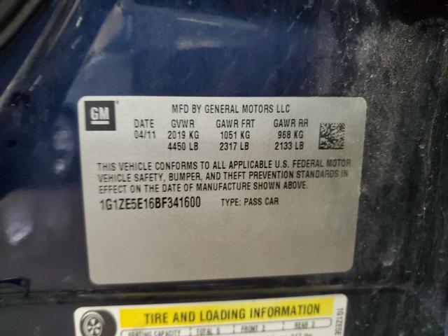 1G1ZE5E16BF341600 - 2011 CHEVROLET MALIBU LTZ 蓝色 照片 12