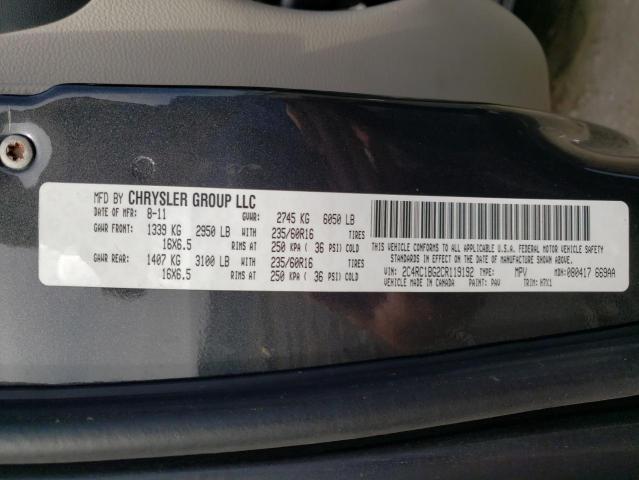 2C4RC1BG2CR119192 - 2012 CHRYSLER TOWN & COU TOURING 黑色 照片 13