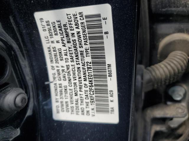 19XFC2F64KE017872 - 2019 HONDA CIVIC LX 石墨色 照片 12