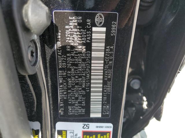 4T1G11AK5PU737503 - 2023 TOYOTA CAMRY SE NIGHT SHADE BLACK photo 12