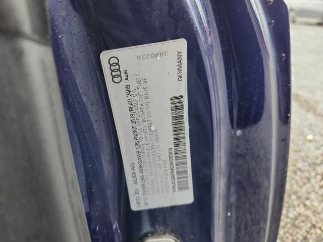 WAUCGAFR4DA029308 - 2013 AUDI S5 PREMIUM PLUS BLUE photo 12