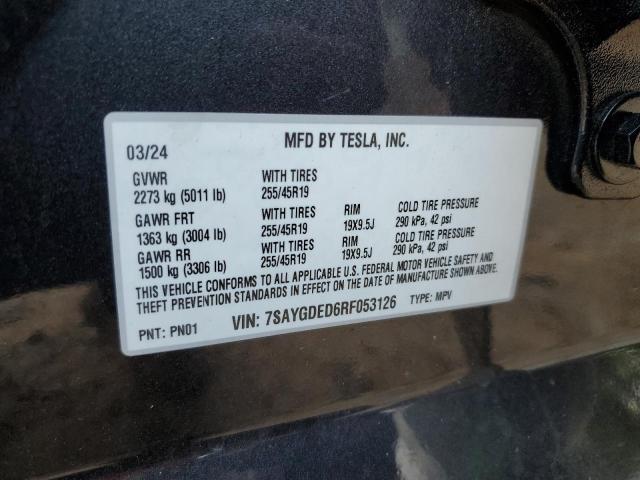 7SAYGDED6RF053126 - 2024 TESLA MODEL Y Boz foto 12