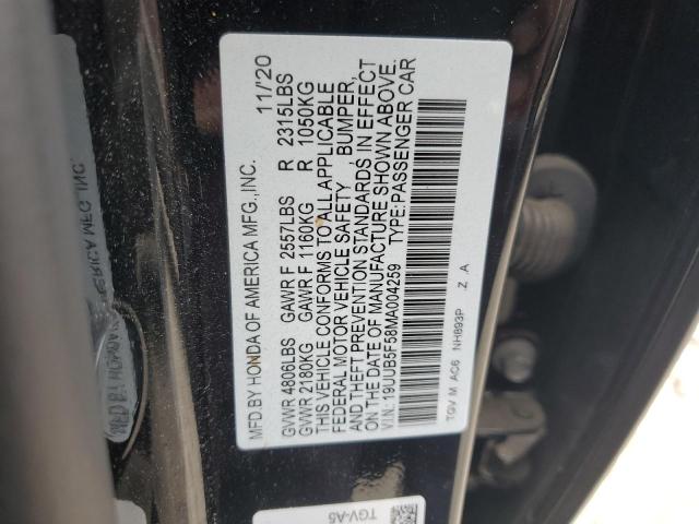 19UUB5F58MA004259 - 2021 ACURA TLX TECH A BLACK photo 12