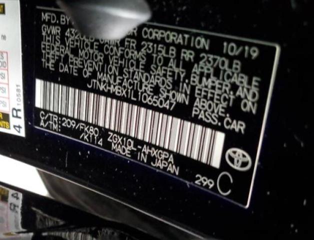 JTNKHMBX1L1065047 - 2020 TOYOTA C-HR XLE 黑色 照片 13