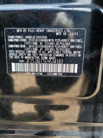 JF2SJAEC5EH534183 - 2014 SUBARU FORESTER 2.5I PREMIUM შავი ფოტო 13