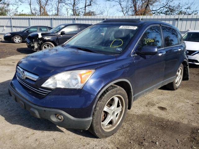 JHLRE487X7C003758 - 2007 HONDA CR-V EXL BLUE photo 2