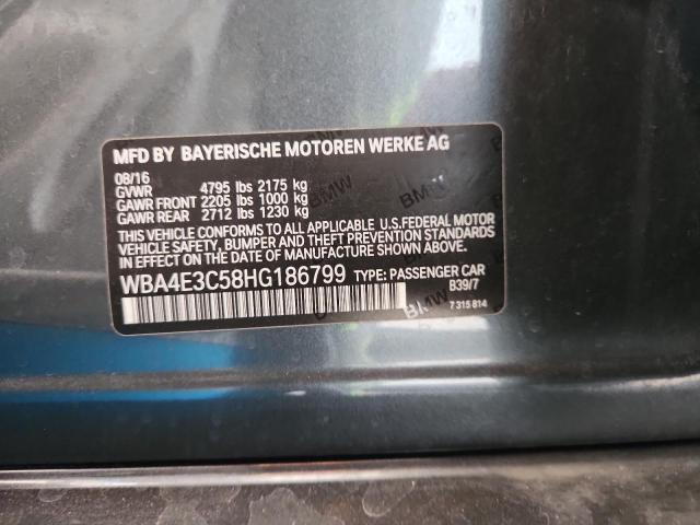 WBA4E3C58HG186799 - 2017 BMW 440I GRAN COUPE GRAY photo 12