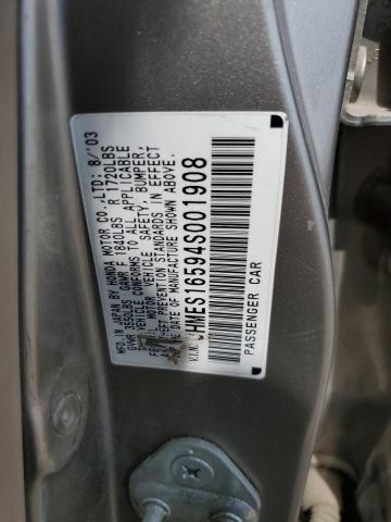 JHMES16594S001908 - 2004 HONDA CIVIC LX თაფლისფერი ფოტო 12