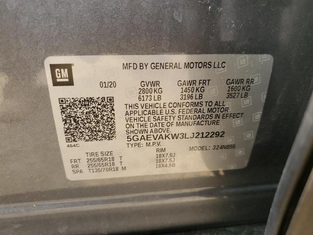 5GAEVAKW3LJ212292 - 2020 BUICK ENCLAVE ESSENCE 银色 照片 13