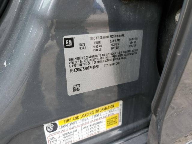 1G1ZG57B89F241038 - 2009 CHEVROLET MALIBU LS GRAY photo 12