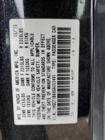 1HGCT1B8XGA003491 - 2016 HONDA ACCORD EXL 黑色 照片 13