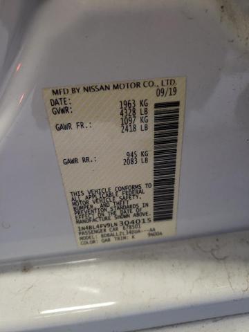 1N4BL4FV9LN304015 - 2020 NISSAN ALTIMA PLATINUM WHITE photo 12